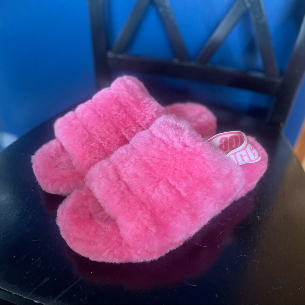 UGG Pink Fluffy Slippers